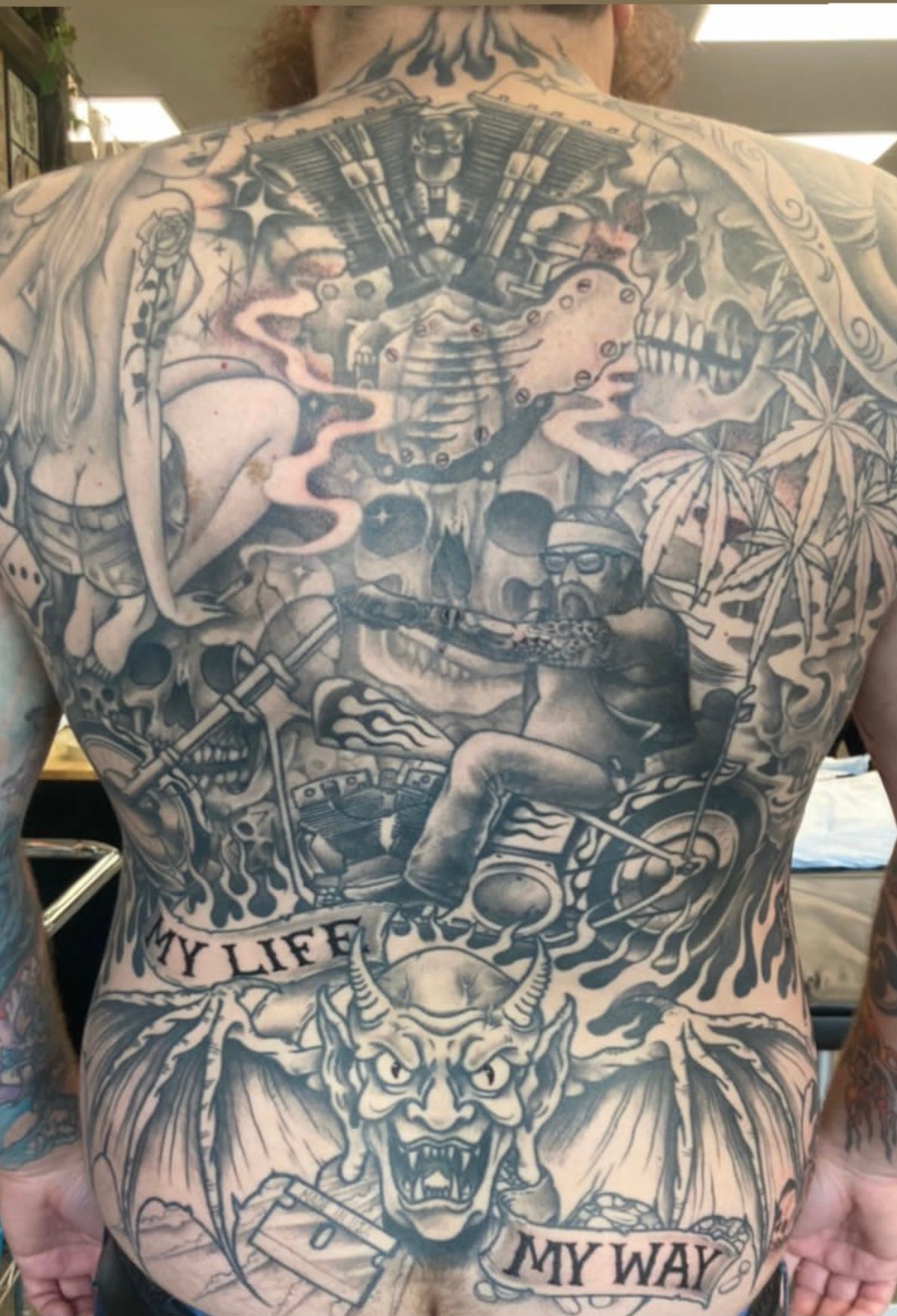 Large scale back piece by Nik Pew